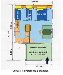 Plan du chalet 4 à 5 personnes