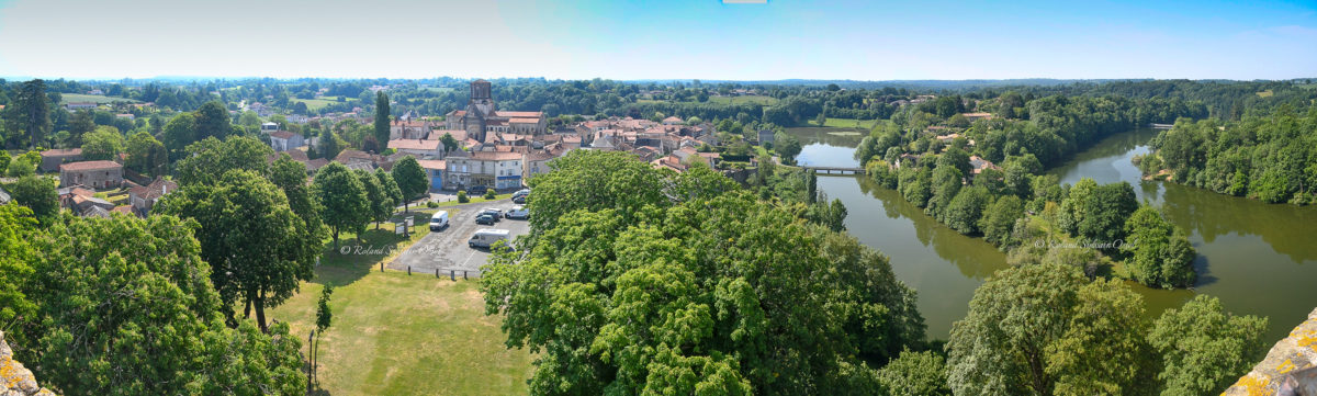 Panorama du lac de barrage de Vouvant proche du camping.