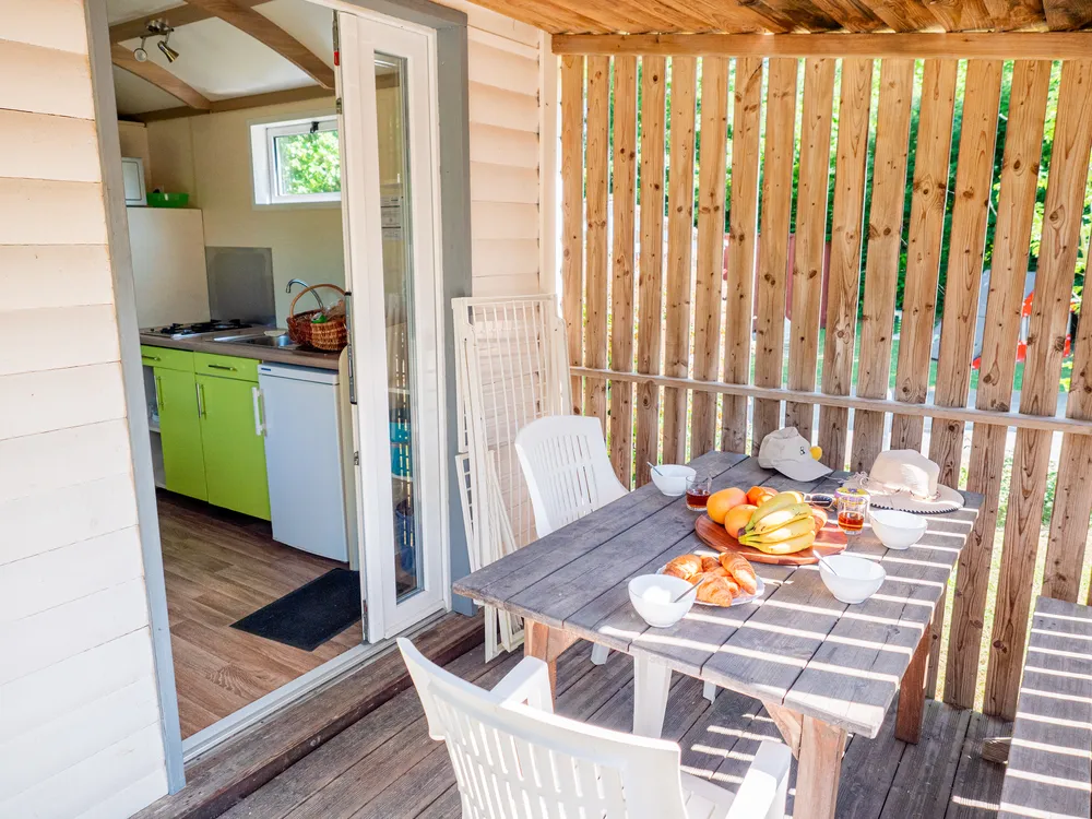 Roulotte des logements insolites du camping L'Étang du Pays blanc à Guérande